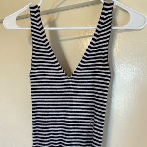 Navy blue and white stripped tank top